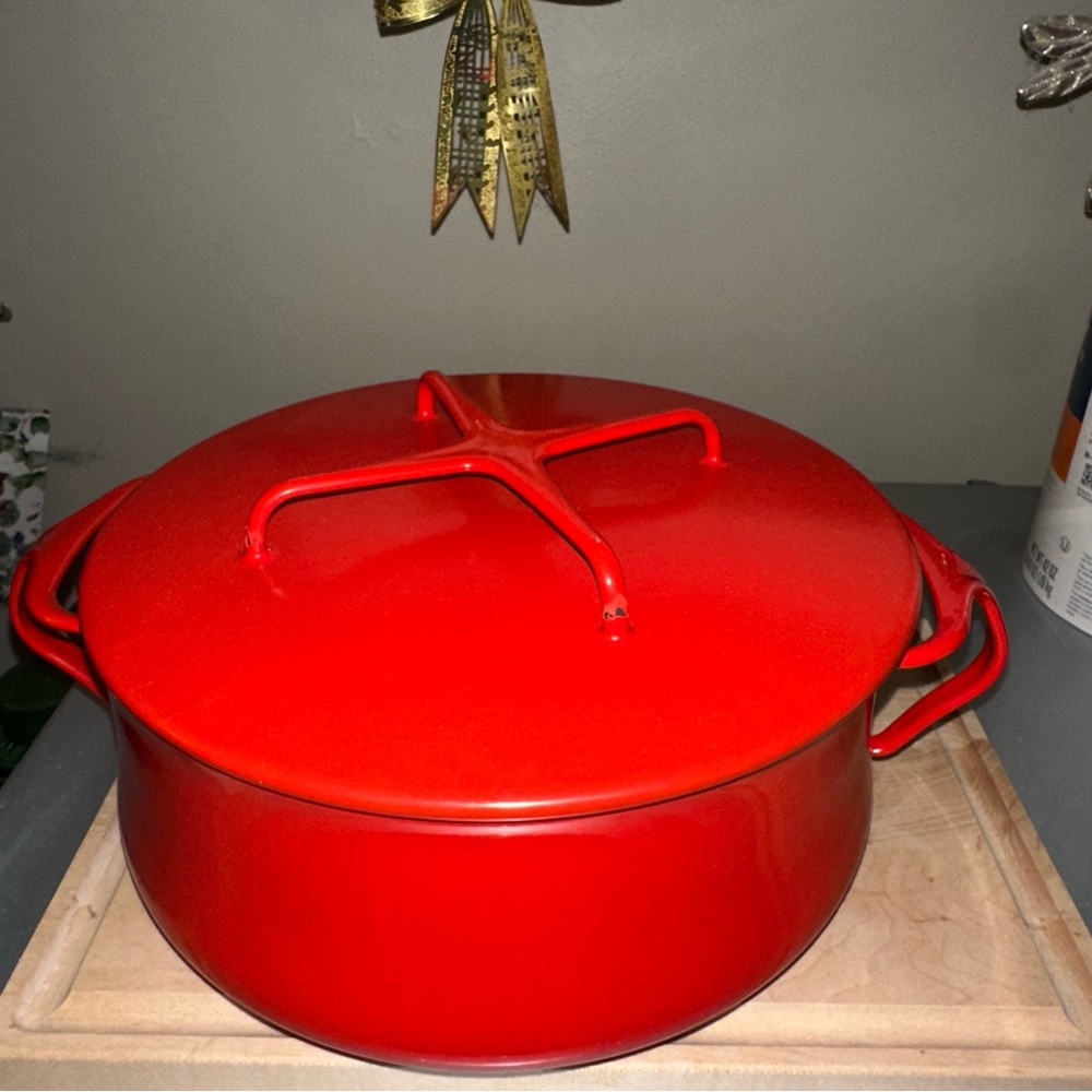 Dansk Red Kobenstyle 5 Quart Casserole Dutch Oven & Trivet Lid Made in France